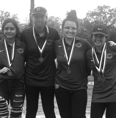 Below, the Lady Tigers came away with third place finish as a team. These ladies had a great first year playing golf. Mariela, Legacy, Camila, and Jackie thank you for your commitment and always showing Tiger Pride. A big thank goes out to Coach Keith Tyson for all his work this year. Congratulations to Mariela Resendiz for finishing 3rd place overall. She missed going to regionals by one stroke.