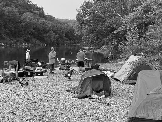 Mount Vernon Boy Scouts of America Troop 6271 sets up camp along the Buffalo National River in Arkansas. Courtesy photo