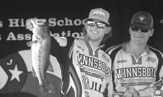 Winnsboro fishing team members Hayden Potts and Carston Moore earned top honors out of the Northeast Division for the Texas High School Bass FishingAssociation. The duo will compete Saturday in the regional tournament with eyes set on a state tournament berth. File Photo