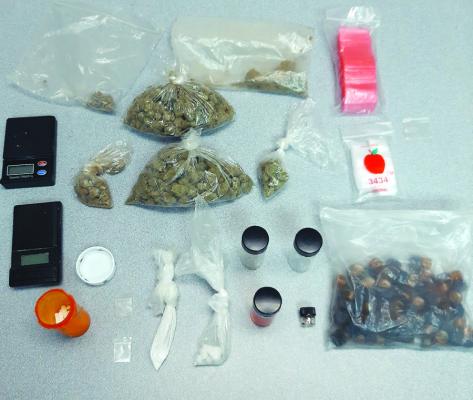 PCP, along with other drugs and drug paraphernalia were located inside a vehicle during a traffic stop in Clarksville Tuesday. According to deputies, this was the first time PCP had been found in Red River County. Courtesy photo