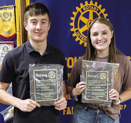 Bowers, Maxton named Rotary Club Students of the Month