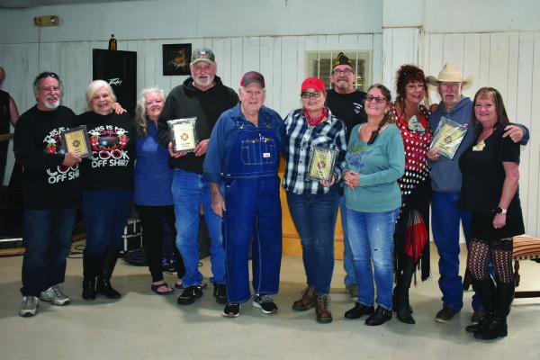 VFW Post 3992 held a chili cookoff on Veterans Day, with top finishers including Paula Trantham, Greg Weaver and Molly Mann, Teddy and Maggie Newton, John Booth, Sheryl Skidmore and Mike Sloan, and Sarina Landrum and Cindy Cochran. Photo by Lillie Bush-Reves