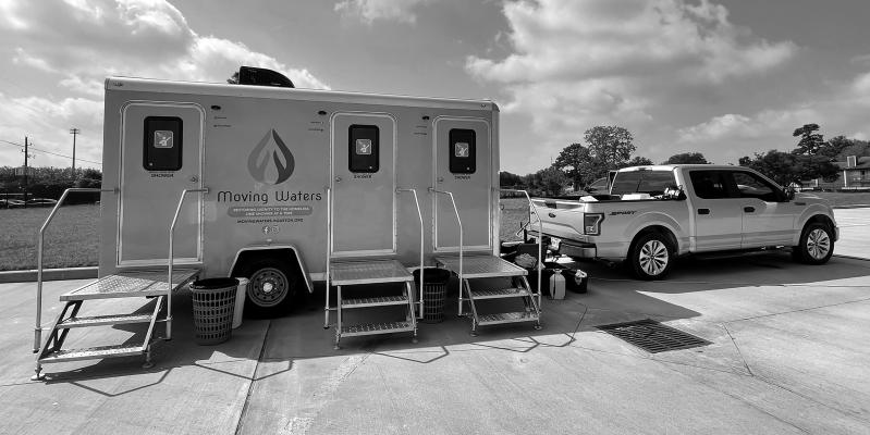 Moving Waters is a mobile shower unit providing showers for the homeless in Houston. Courtesy Photo